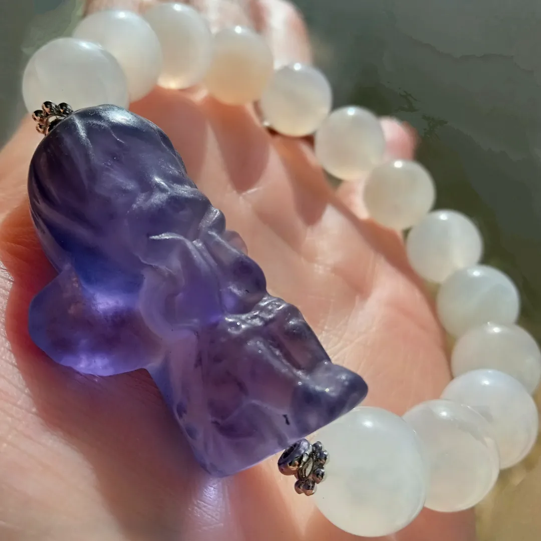 大玉ペリステライトとフローライト天使