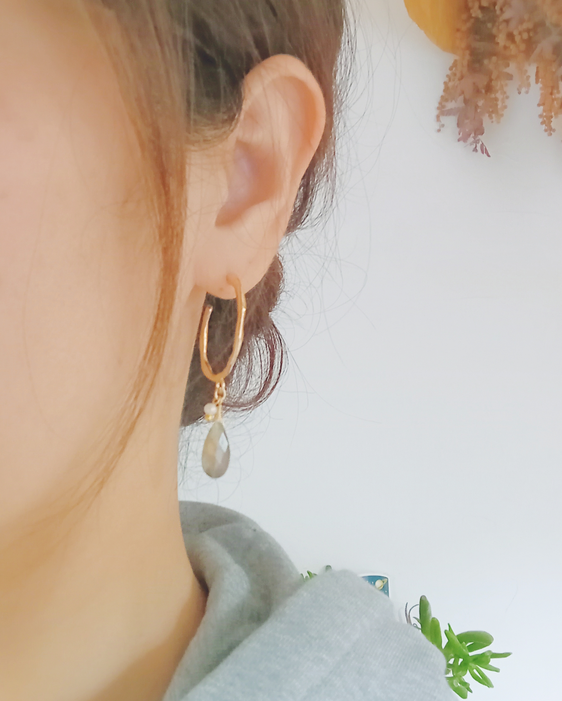 新作☆ラブラドライトと一粒パール