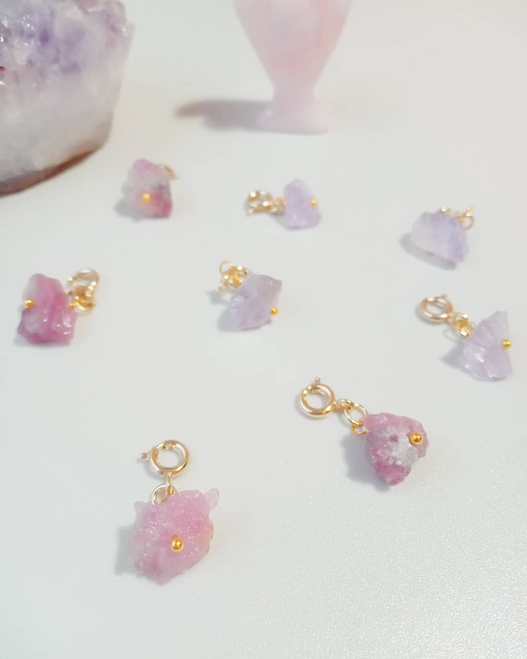 新作✩ピンクトルマリンラフロックチャーム