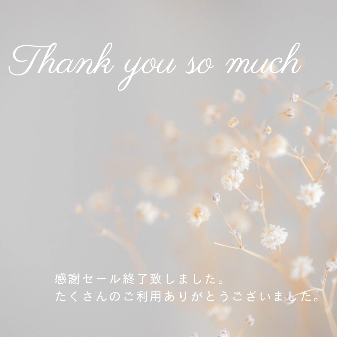 感謝クーポン終了と新作のお知らせ