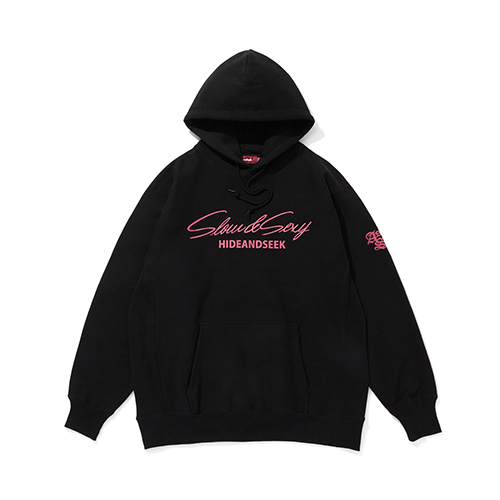 SLOW&SEXY HOODED SWEAT SHIRT(BLK×PINK)発売開始