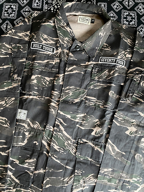 SEVENTY FOUR 26SS TIGER CAMO BDU SHIRT JACKET発売開始