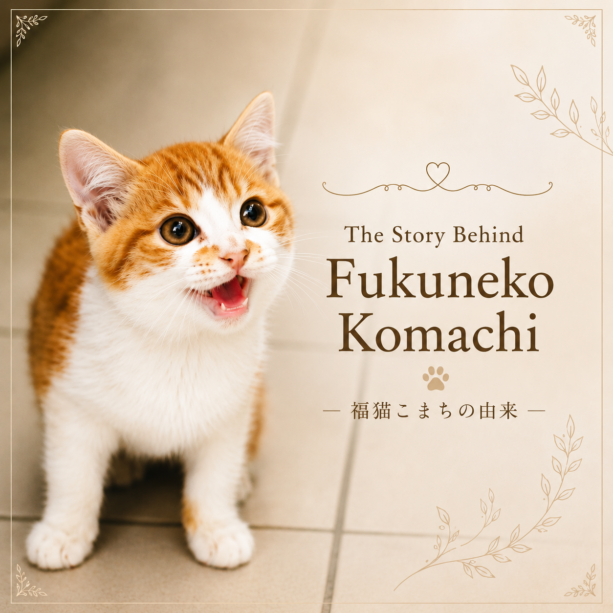 福猫こまちの由来 The Story Behind “Fukuneko Komachi”