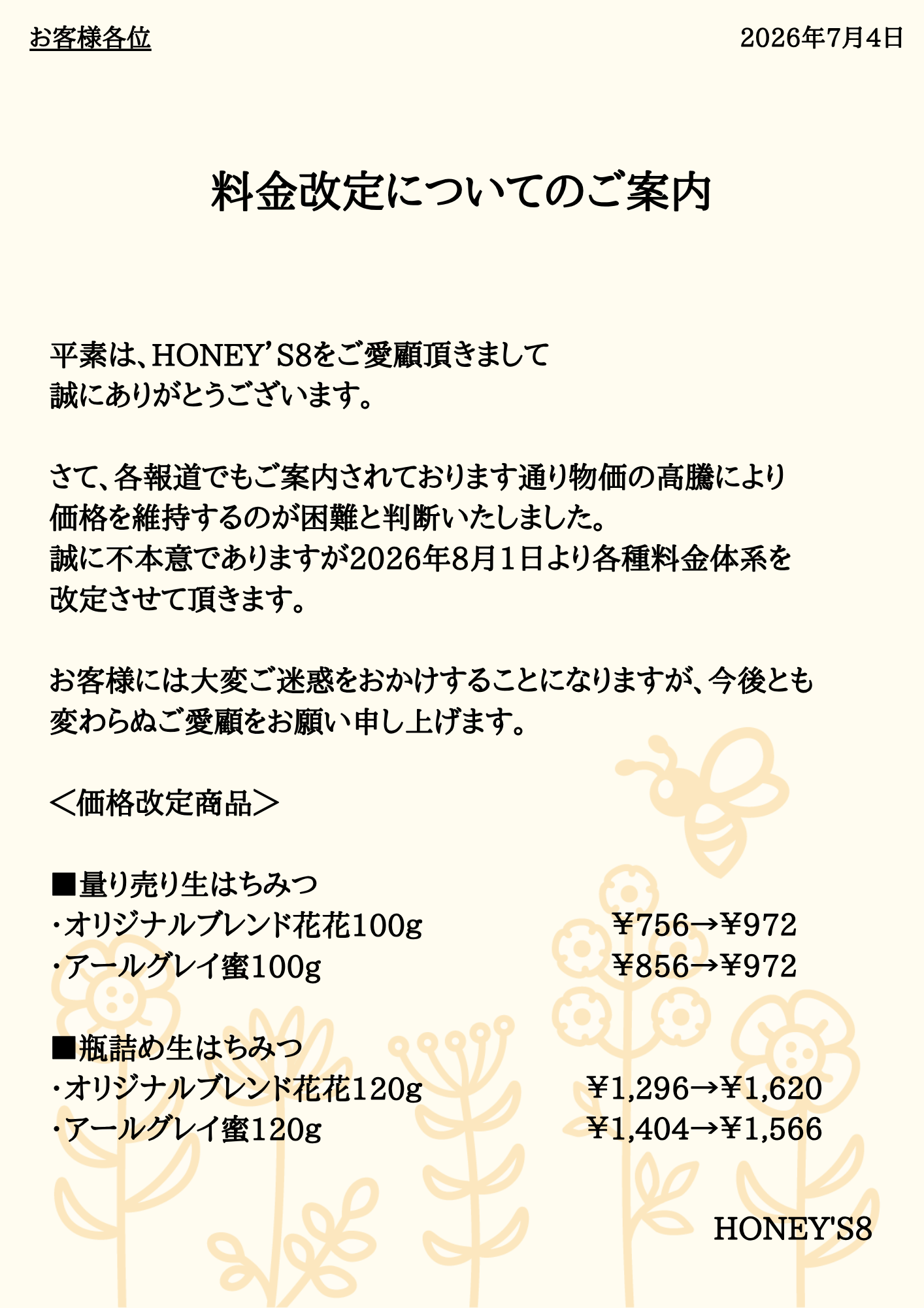 ABOUT | HONEY'S8｜はちみつ専門店