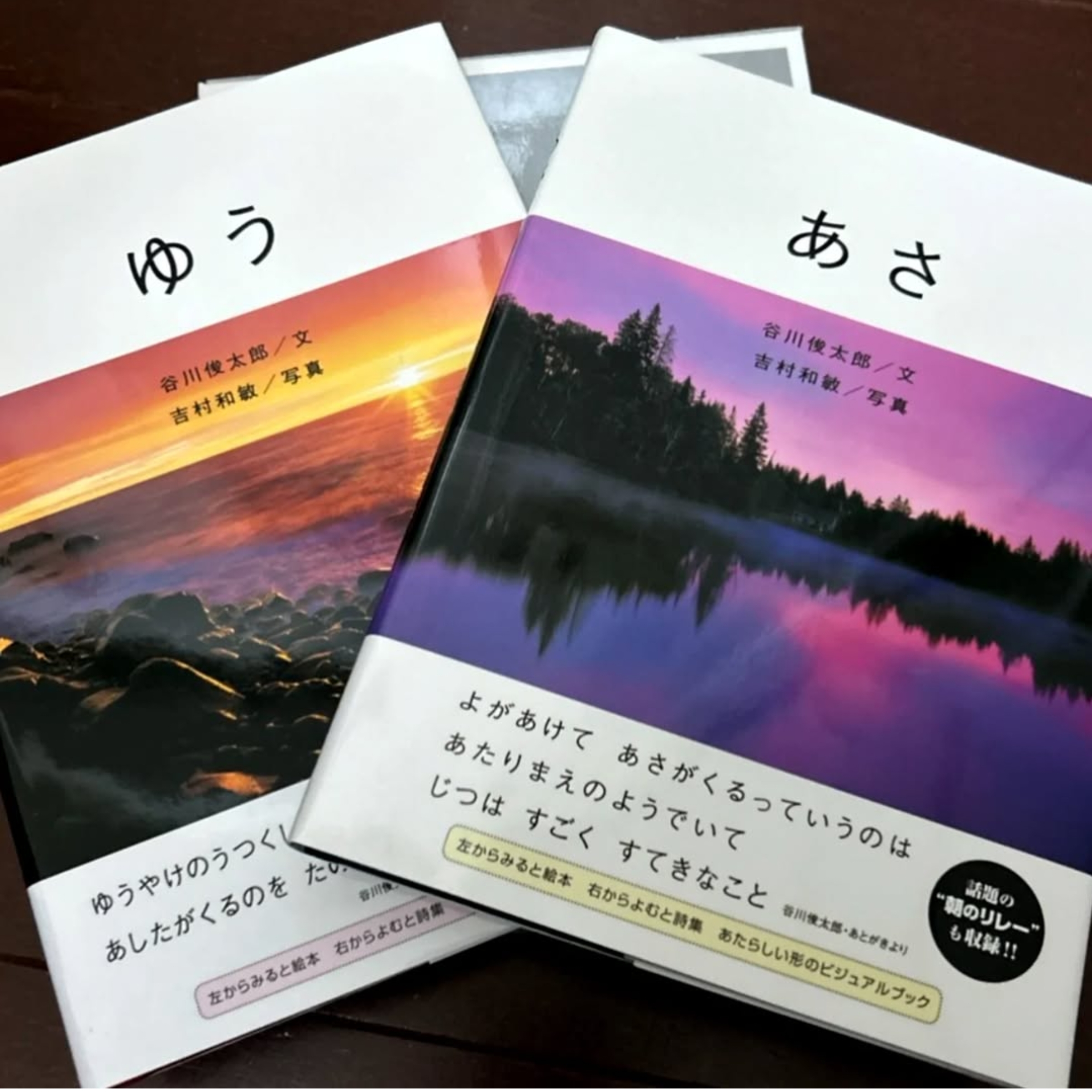 あさ ゆう ビジュアルブック 谷川俊太郎 吉村和敏