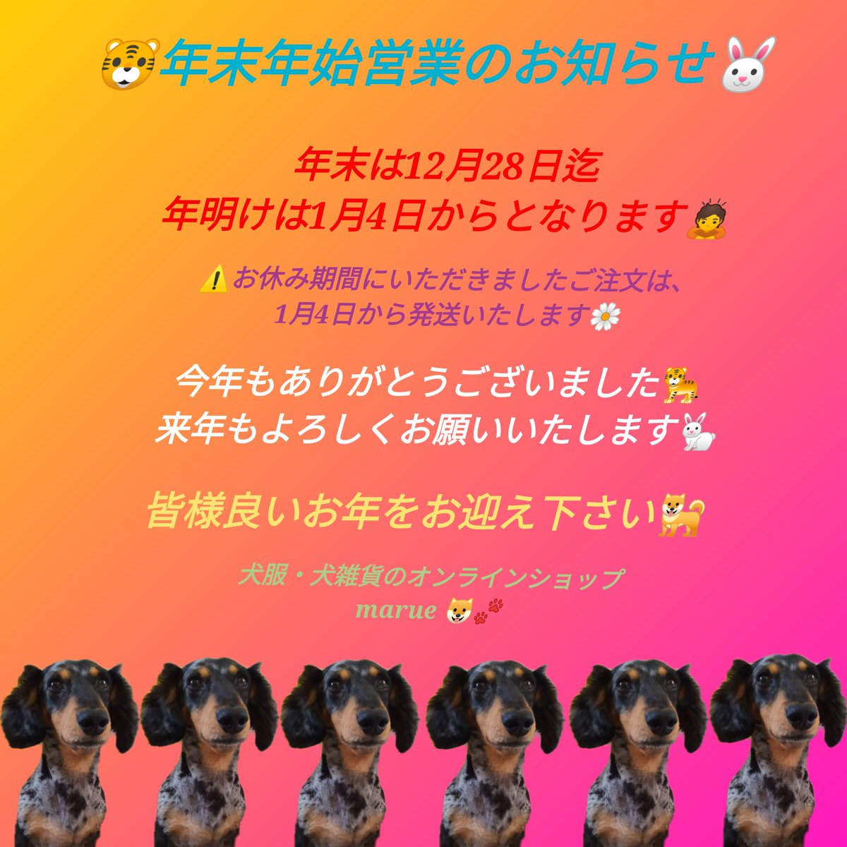 今年もありがとうございました🤗❤🐶