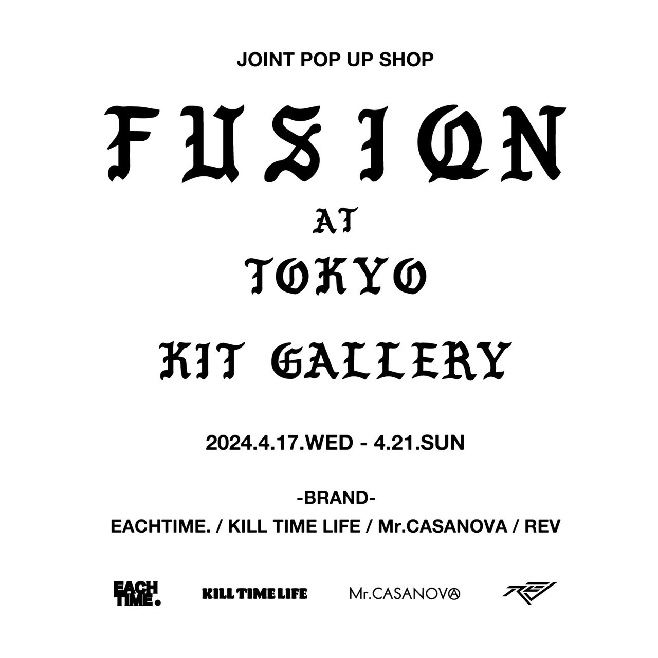 JOINT POP UP STORE EVENT “FUSION” at TOKYO2024