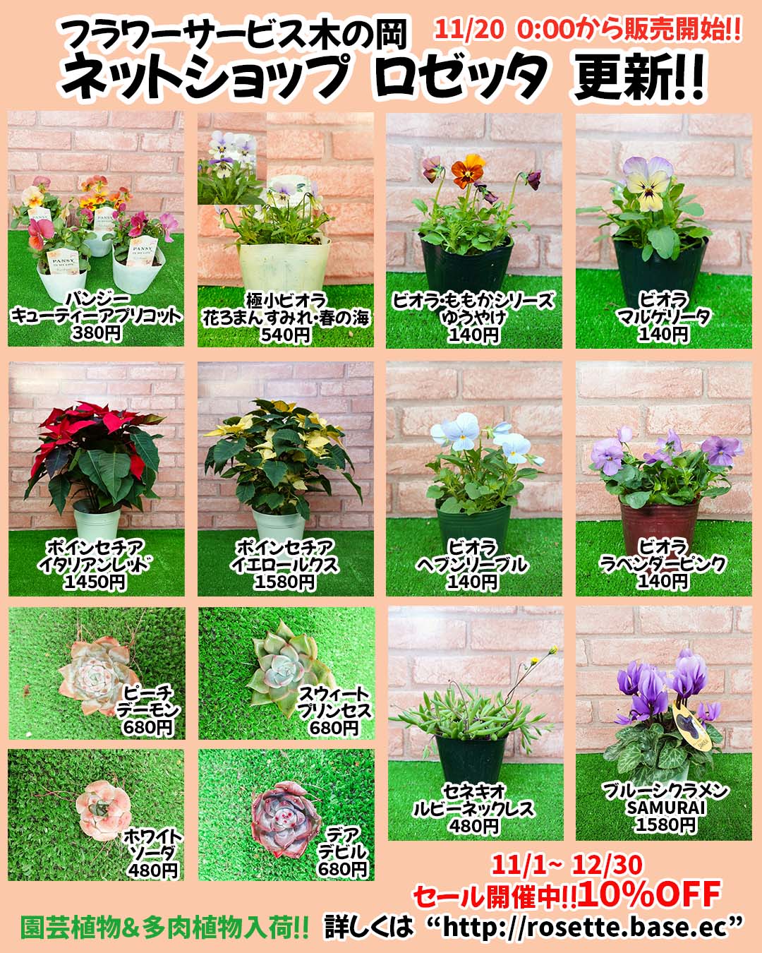 11/20商品ラインナップ更新