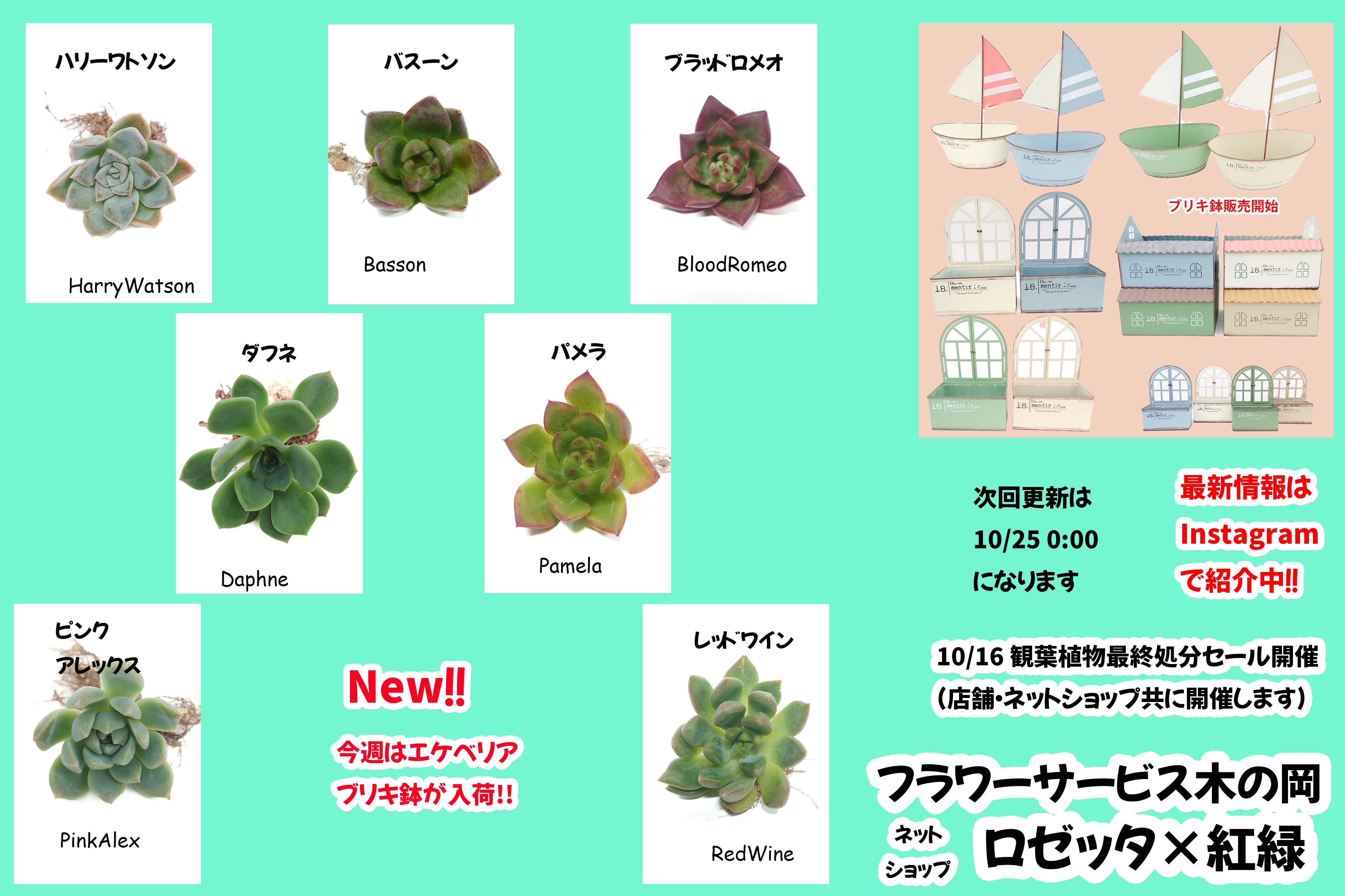 10/11商品ラインナップ更新します