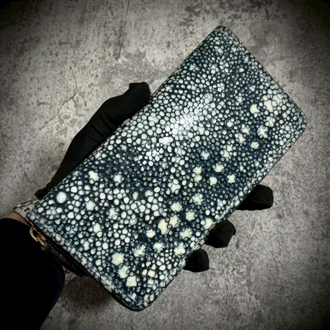 《セミオーダー作品》スタースティングレイ総手縫いラウンドファスナーウォレット！オンリーワン商品！