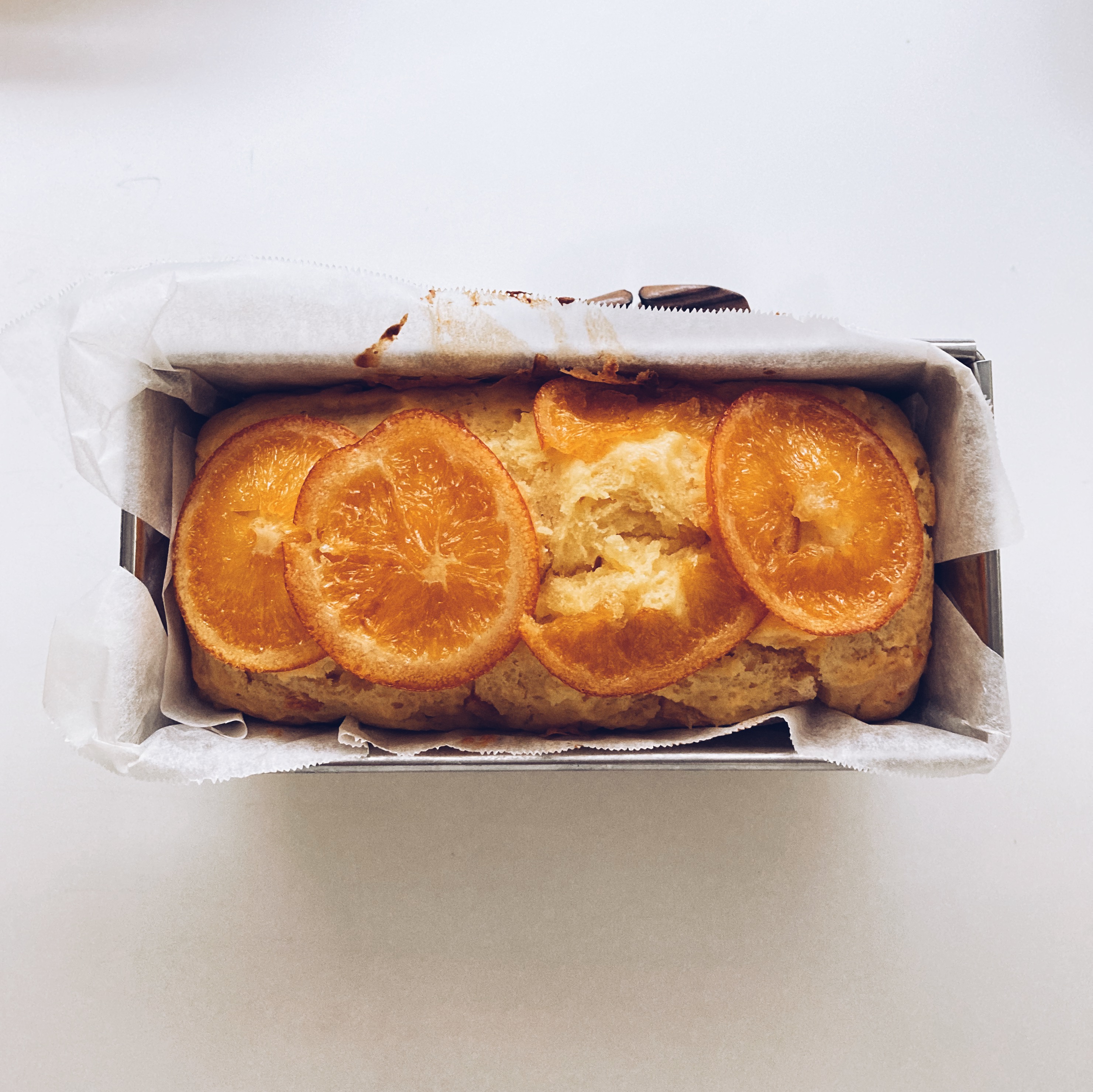 ネーブルのマーマレードでパウンドケーキをつくりました。