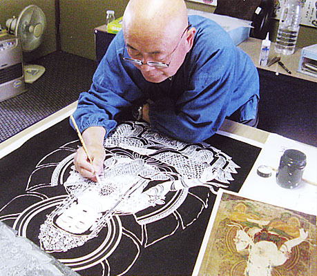 About Buddhist painting by copperplate etching