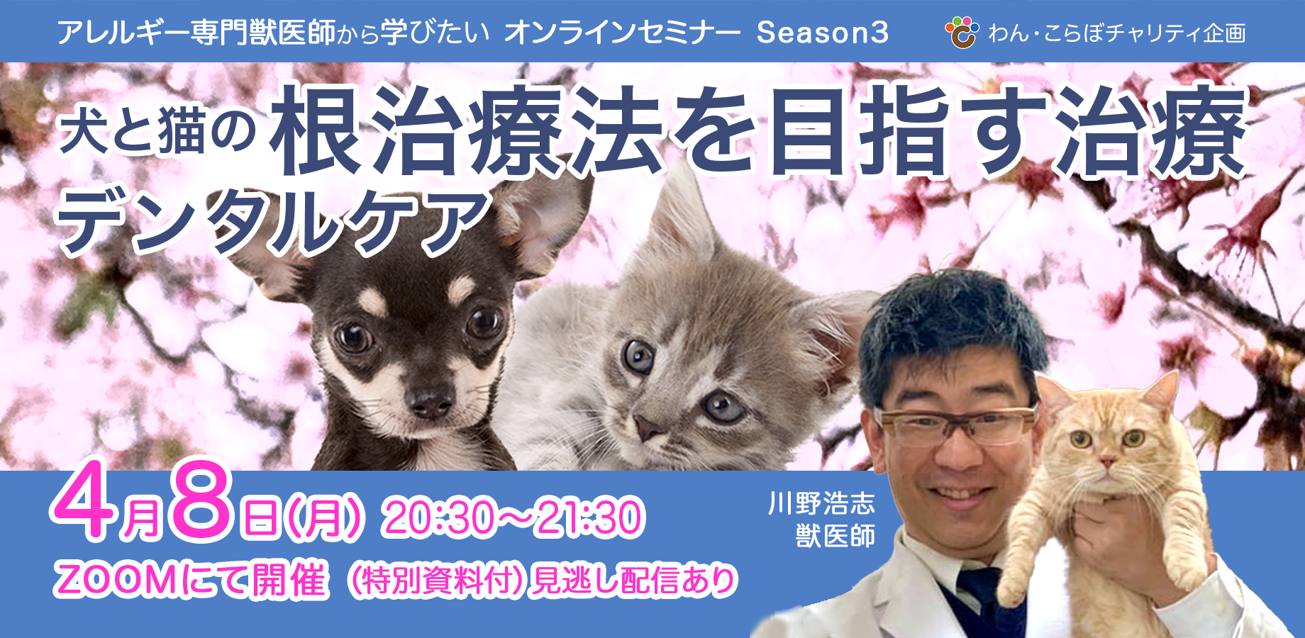 〈セミナー情報〉4月8日(月)犬も猫もデンタルケアの時代！　健康を考えたらのお話し聞けちゃいます！！