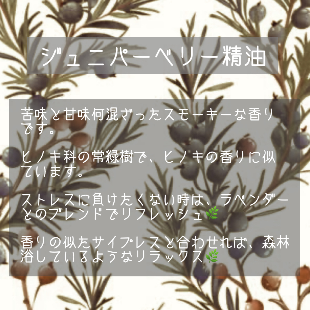 ストレスケア◎ジュニパーベリー精油＊芳香浴アロマエナジー♪