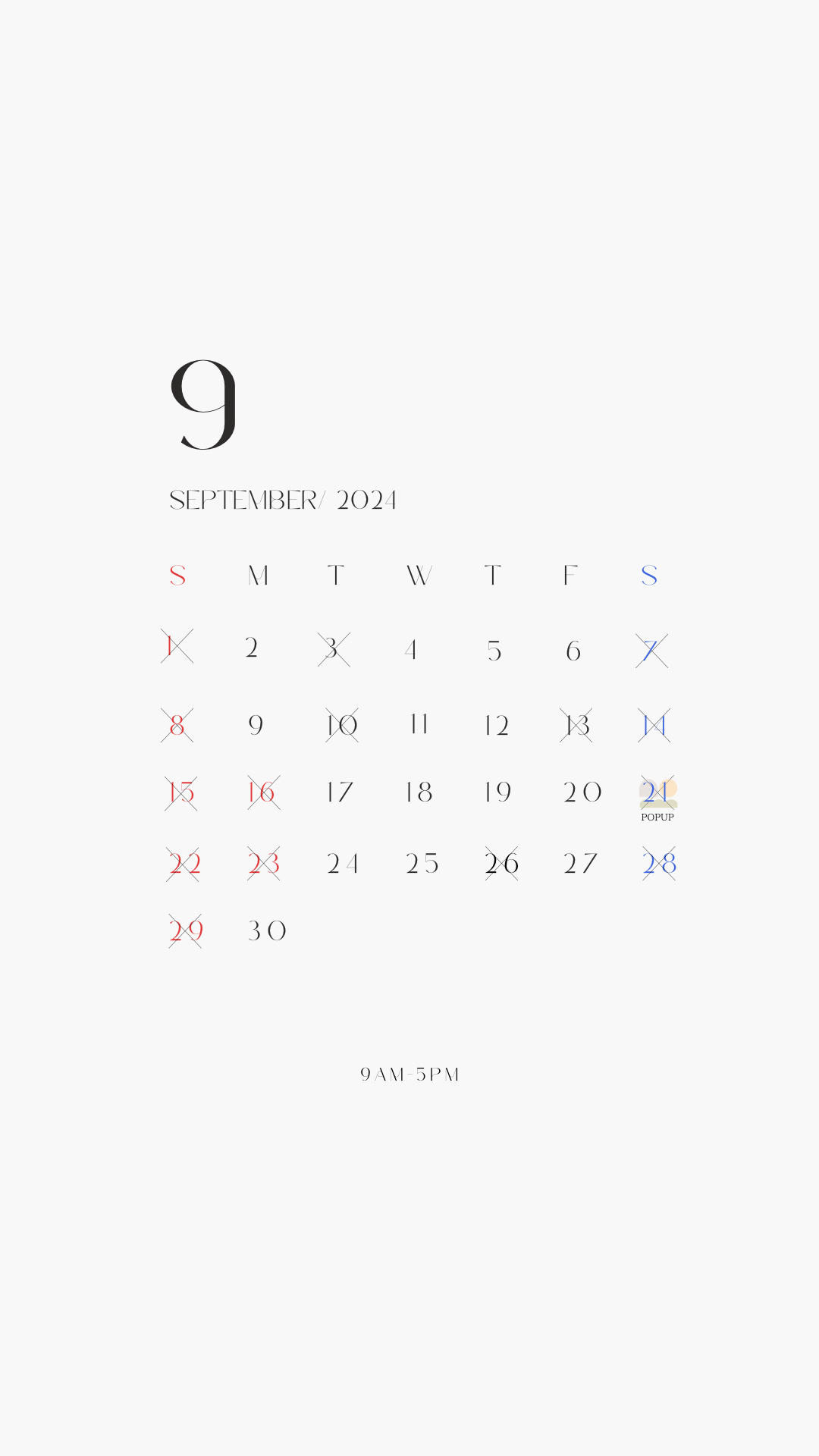 9月営業カレンダー