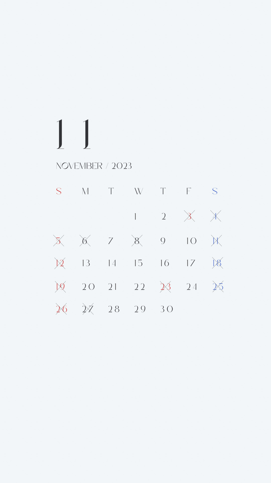 11月 営業カレンダー