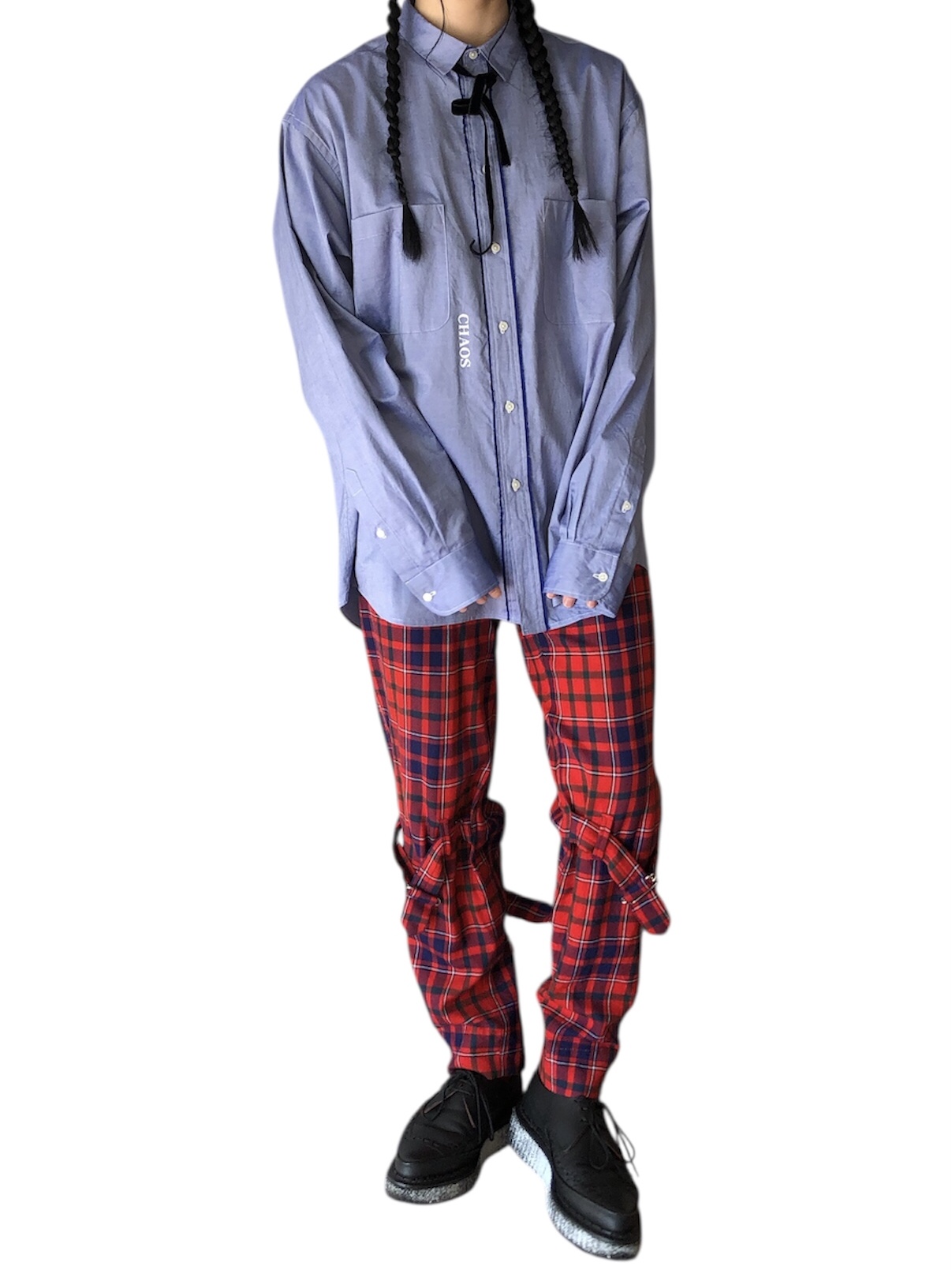 スビンコットン　光沢シャンブレーシャツ