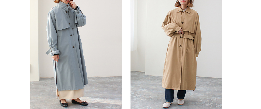 胸ヨーク付きロングコートの2タイプが【 30%OFF 】!!　