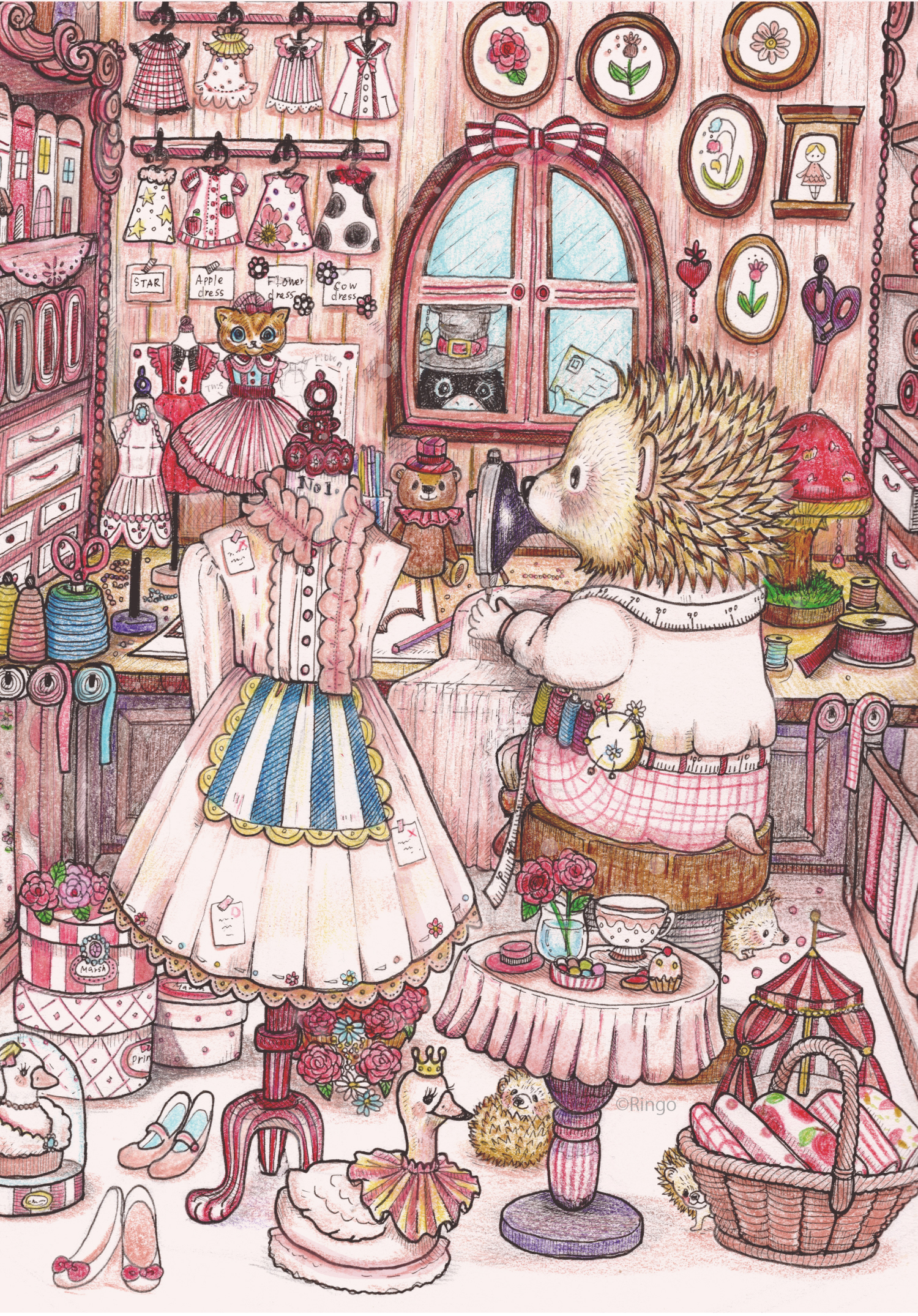 がちょうのおばあさんの本　第6冊　「こねこのお茶会　アンナちゃんのお誕生日会のお洋服」