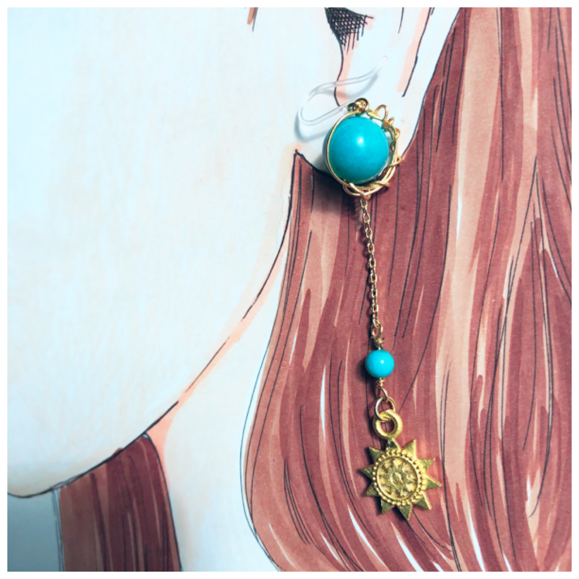 追記あり。碧い月と太陽のピアス 販売開始♡