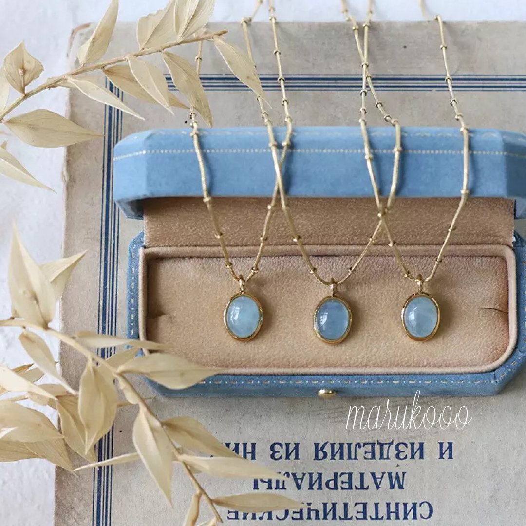 アクアマリンネックレス