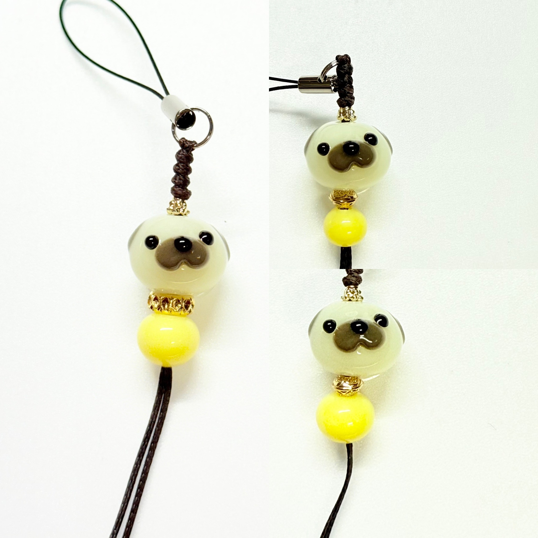 🐶 パグのとんぼ玉ストラップを制作しました
