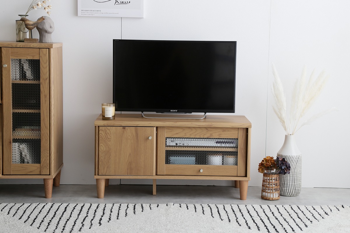 ★Arlo(アルロ)ガラス扉付きテレビ台【幅90cm】★