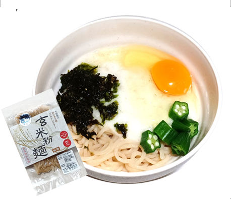 玄米粉麺をやまかけにしてみました！