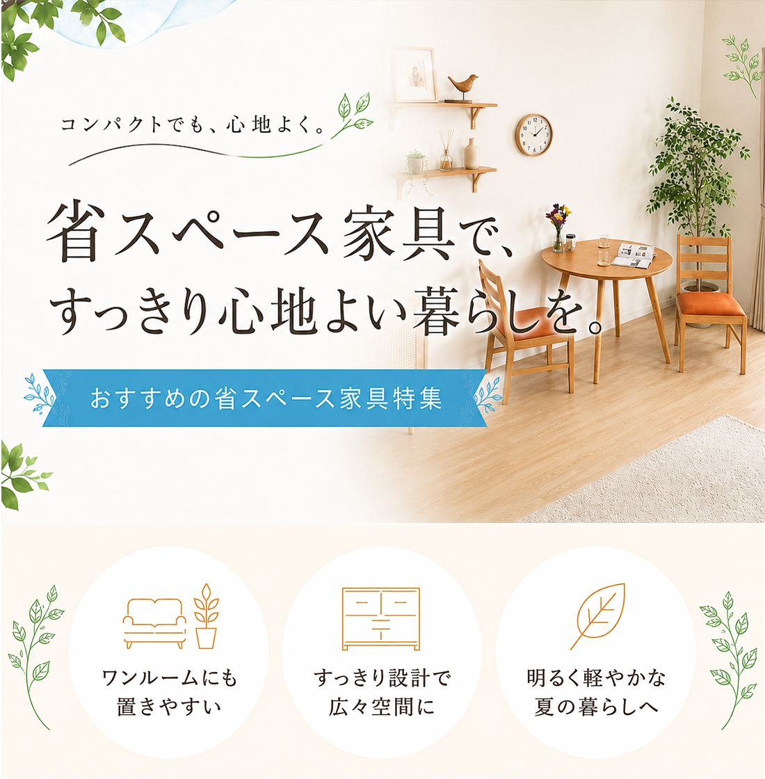 【特集】省スペース家具で、すっきり心地より暮らしを。家具特集
