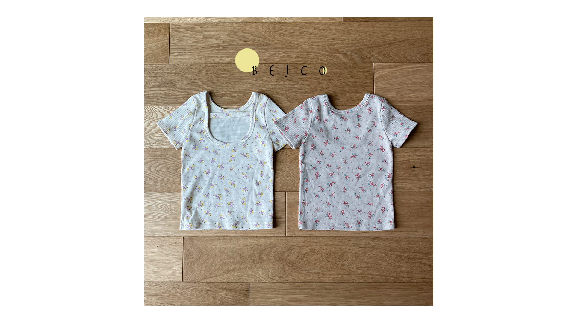 【monbebe】 スモールフラワーワッフルT