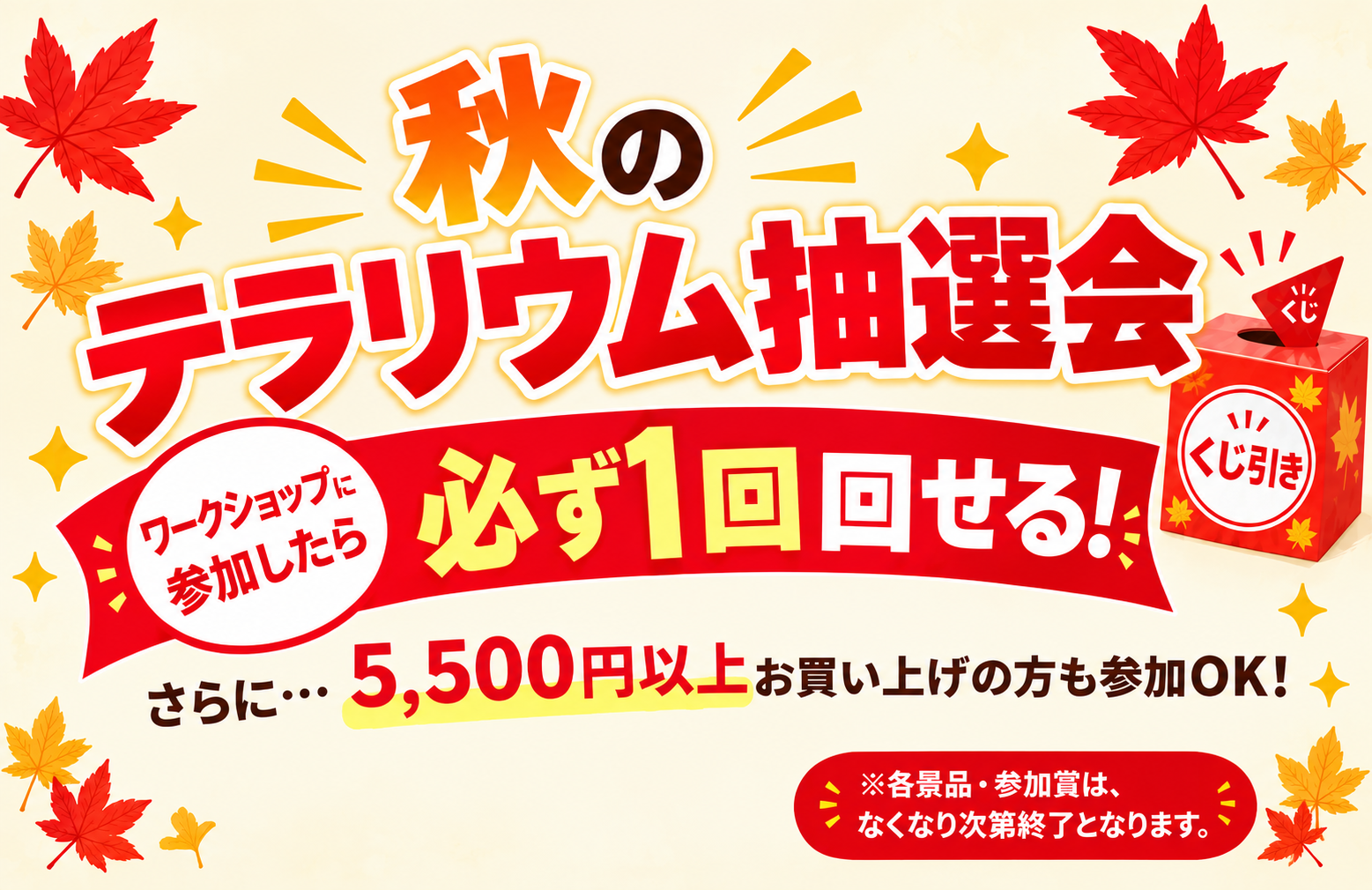 🍁秋のテラリウム抽選会 開催‼️