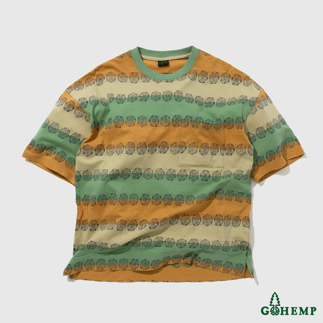 New arrival!! 【GOHEMP】WIDE SLIT TEE (jacquard)