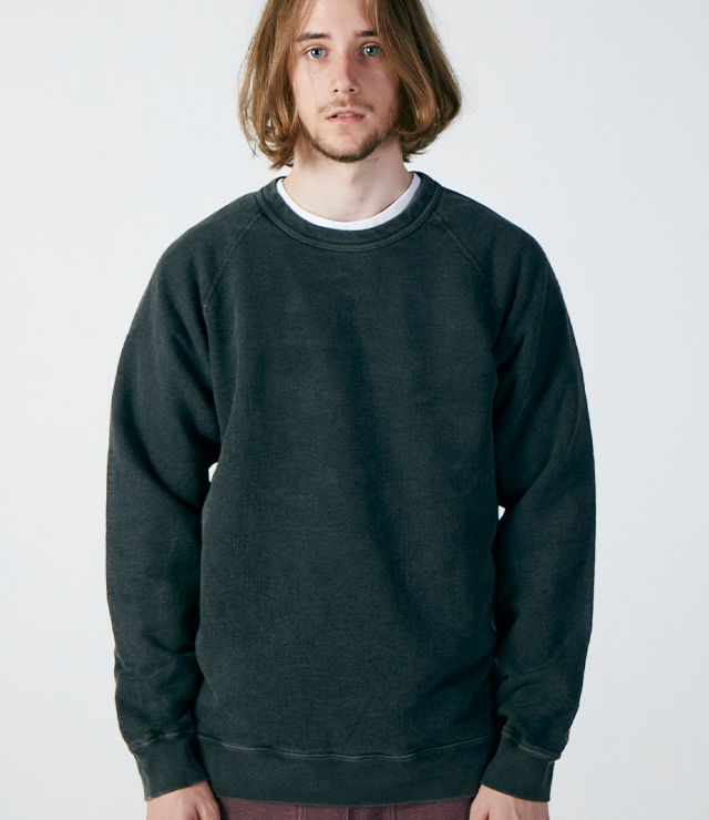 RESTOCK!!【Good On】L/S RAGLAN CREW SWEAT / BLACK
