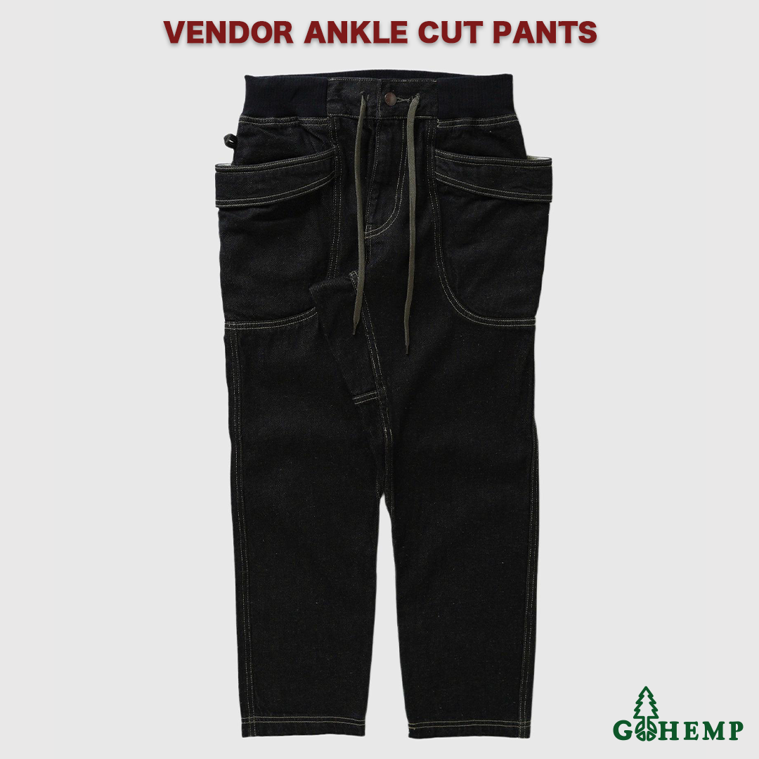 NEW!!【GOHEMP】VENDOR ANKLE CUTPANTS / BLACK ONEWASH
