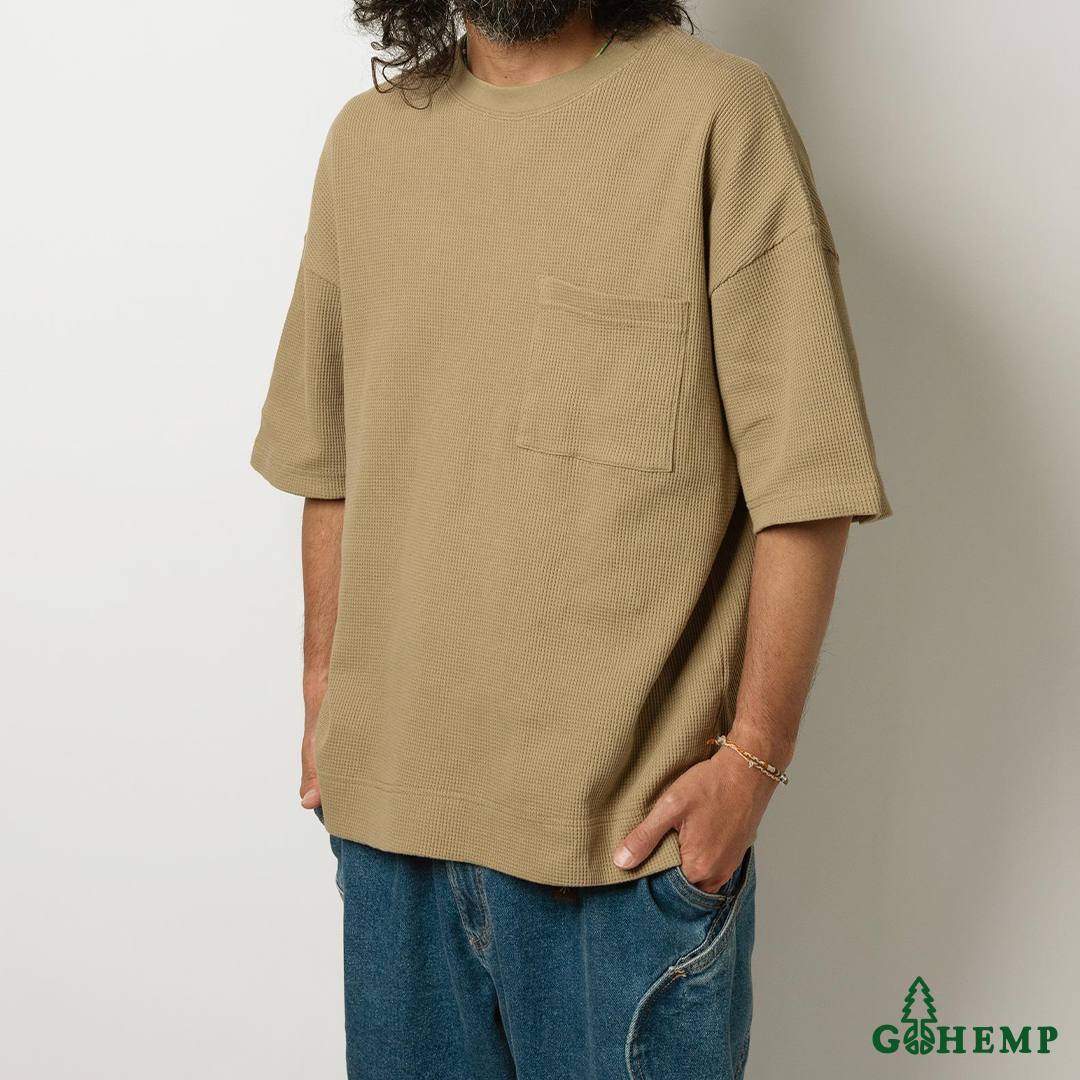 New arrival!! 【GOHEMP】WIDE SLIT TEE (Waffle)