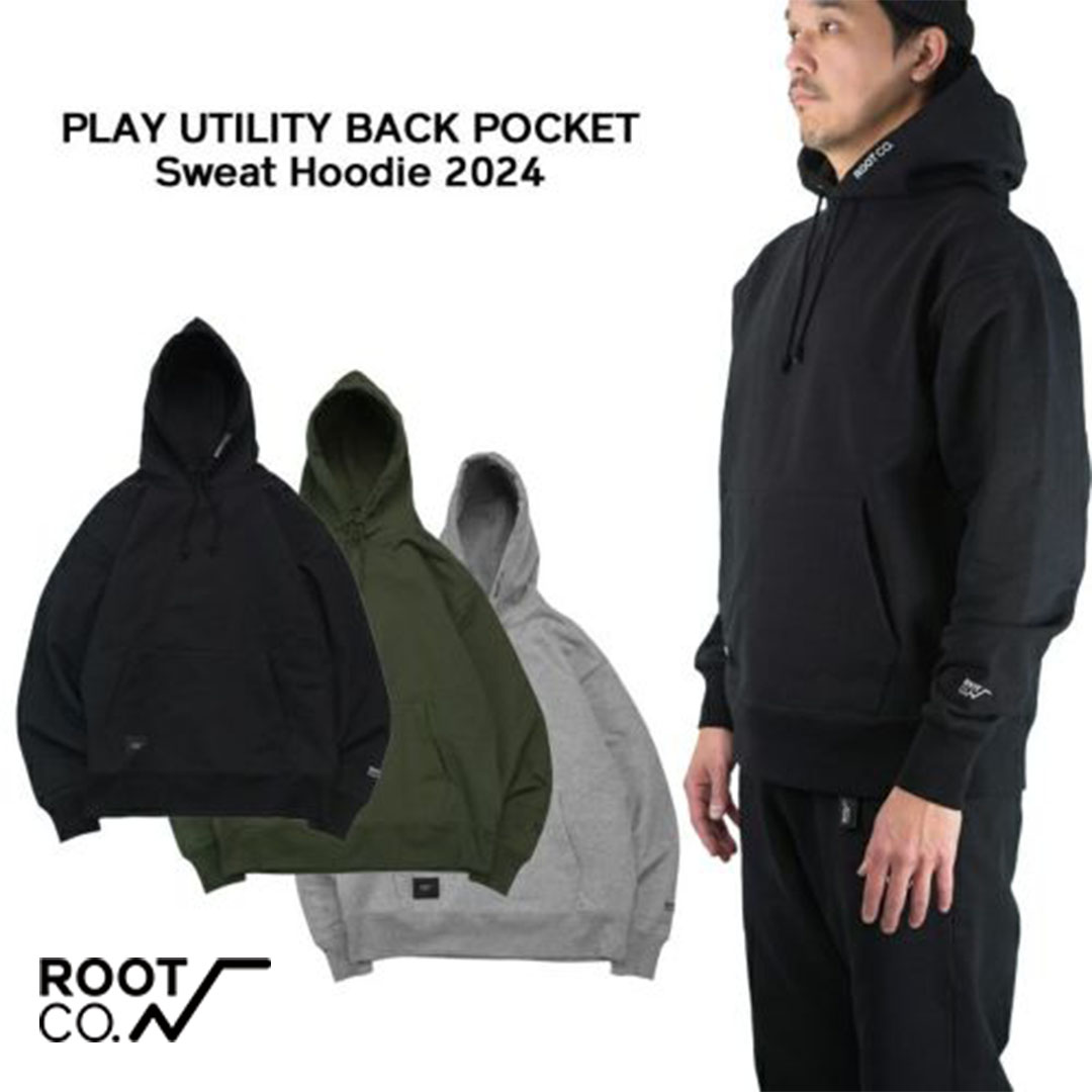 【ROOT CO.】PLAY UTILITY BACK POCKET Sweat Hoodie