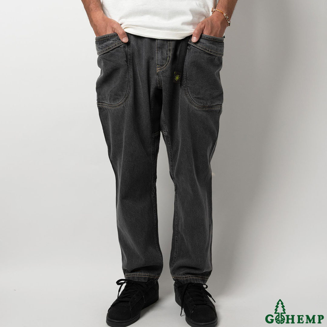 【GOHEMP】VENDOR ANKLE EASY PANTS (BLACK USED WASH)