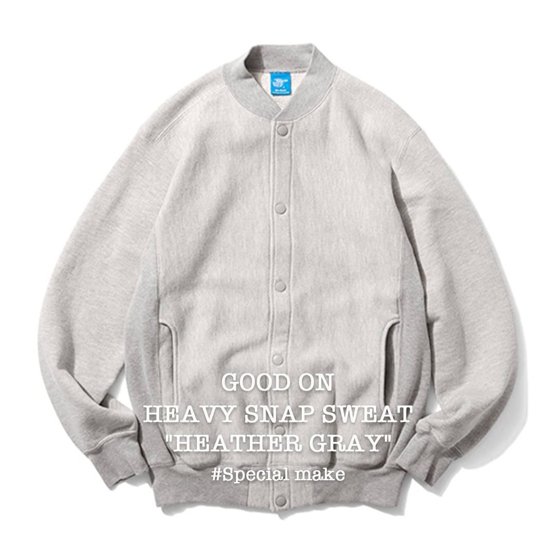 NEW!!【Good On】HEAVY SNAP SWEAT "HEATHER GRAY"
