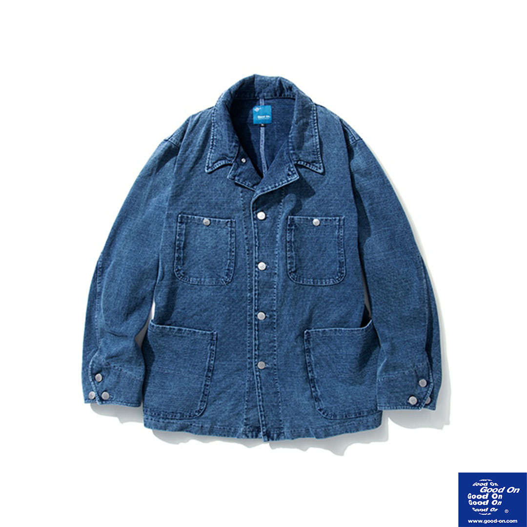 【Good On】HEAVY JERSEY COVERALL "INDIGO SHAVE"