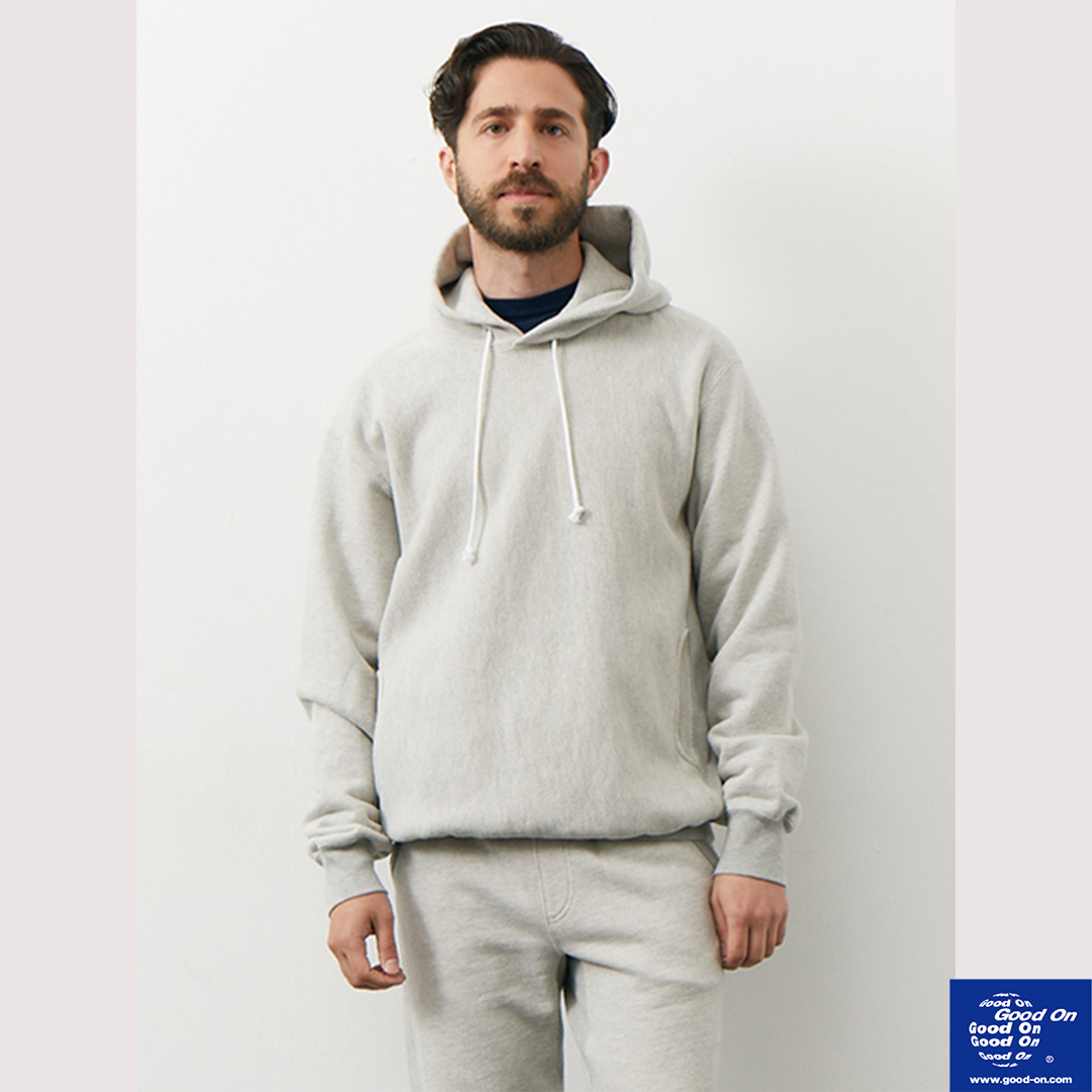 【Good On】HEAVY PULLOVER HOOD SWEAT "HEATHER GRAY"