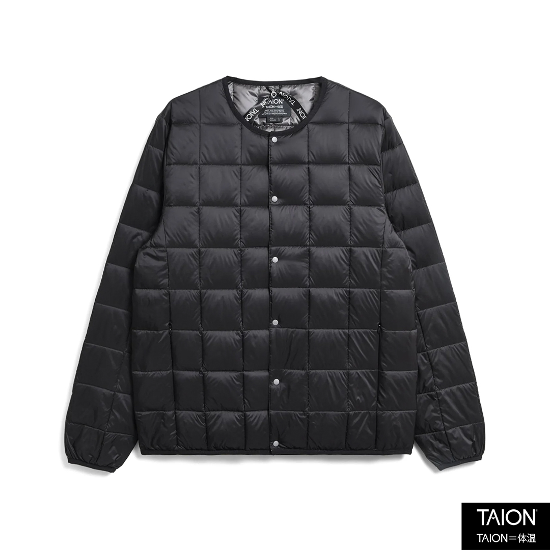 【TAION】BASIC OVERSIZED CREWNECK BUTTON DOWN JACKET