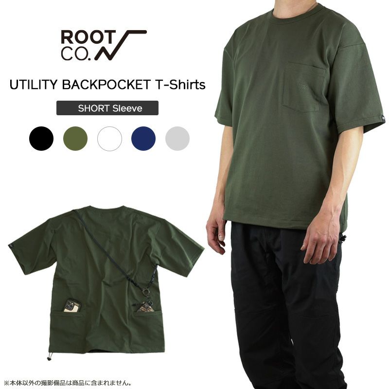 【ROOT CO.】PLAY UTILITY BACK POCKET T-Shirts