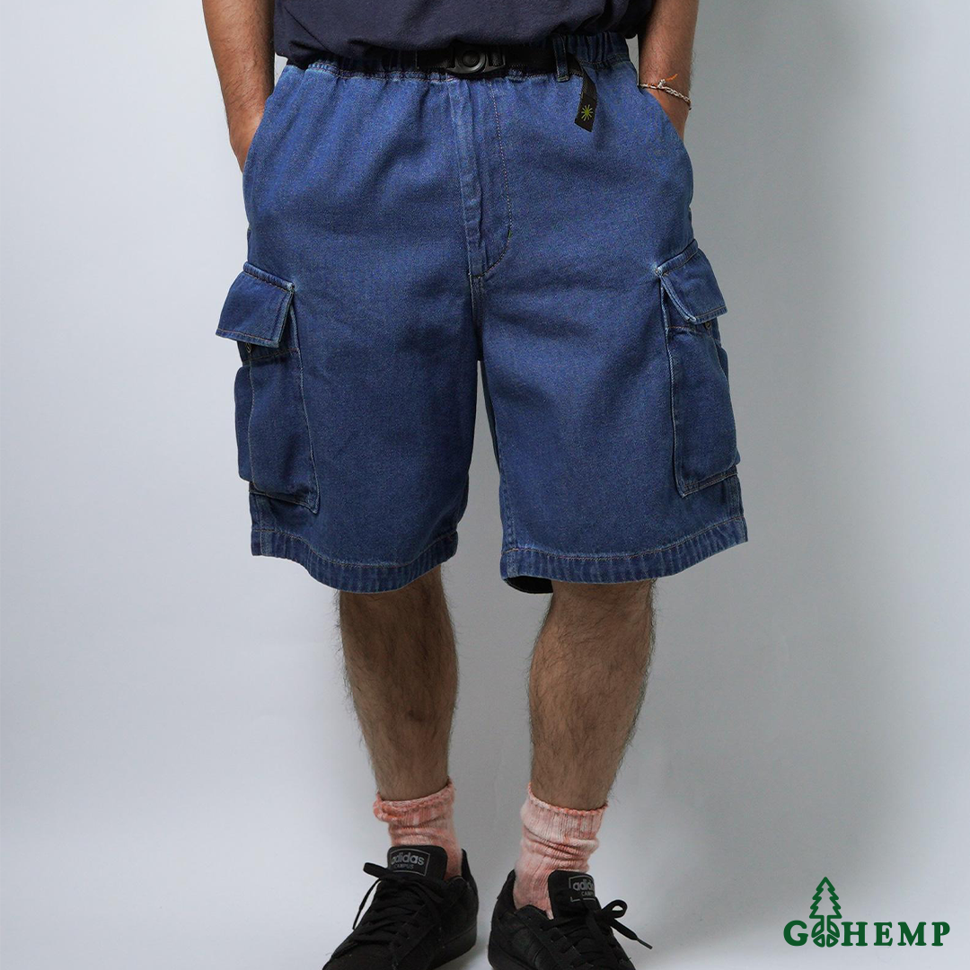 【GOHEMP】CARGO WIDE HALF SHORTS (USED WASH)