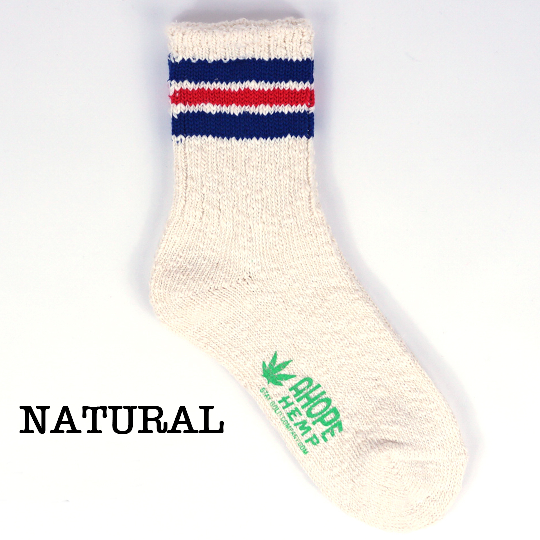 RESTOCK!!【A HOPE HEMP】スラブネップ３本ラインソックス