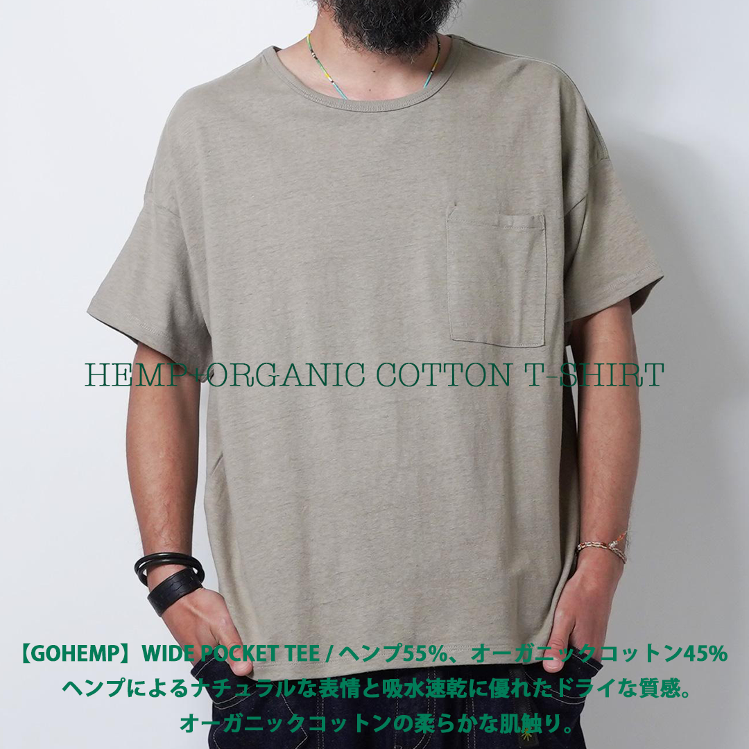RESTOCK!!【GOHEMP】WIDE POCKET TEE