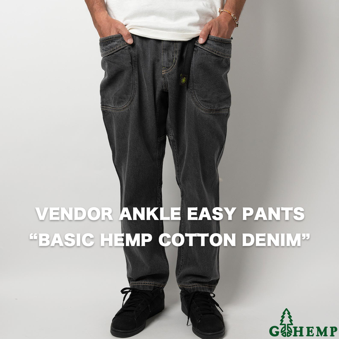【GOHEMP】VENDOR ANKLE EASY PANTS (BLACK USED WASH)