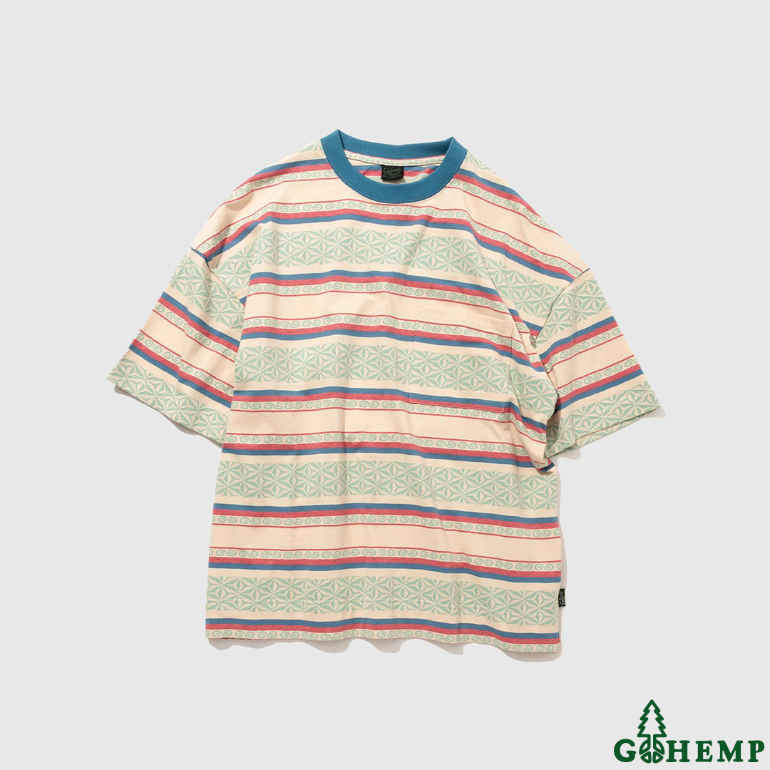【GOHEMP】WIDE SLIT TEE (jacquard) / GHC4479ALJ