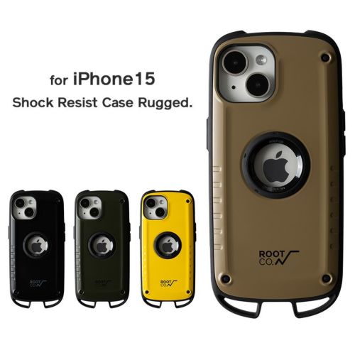 【ROOT CO.】iPhone15専用 GRAVITY Shock Resist Case Rug