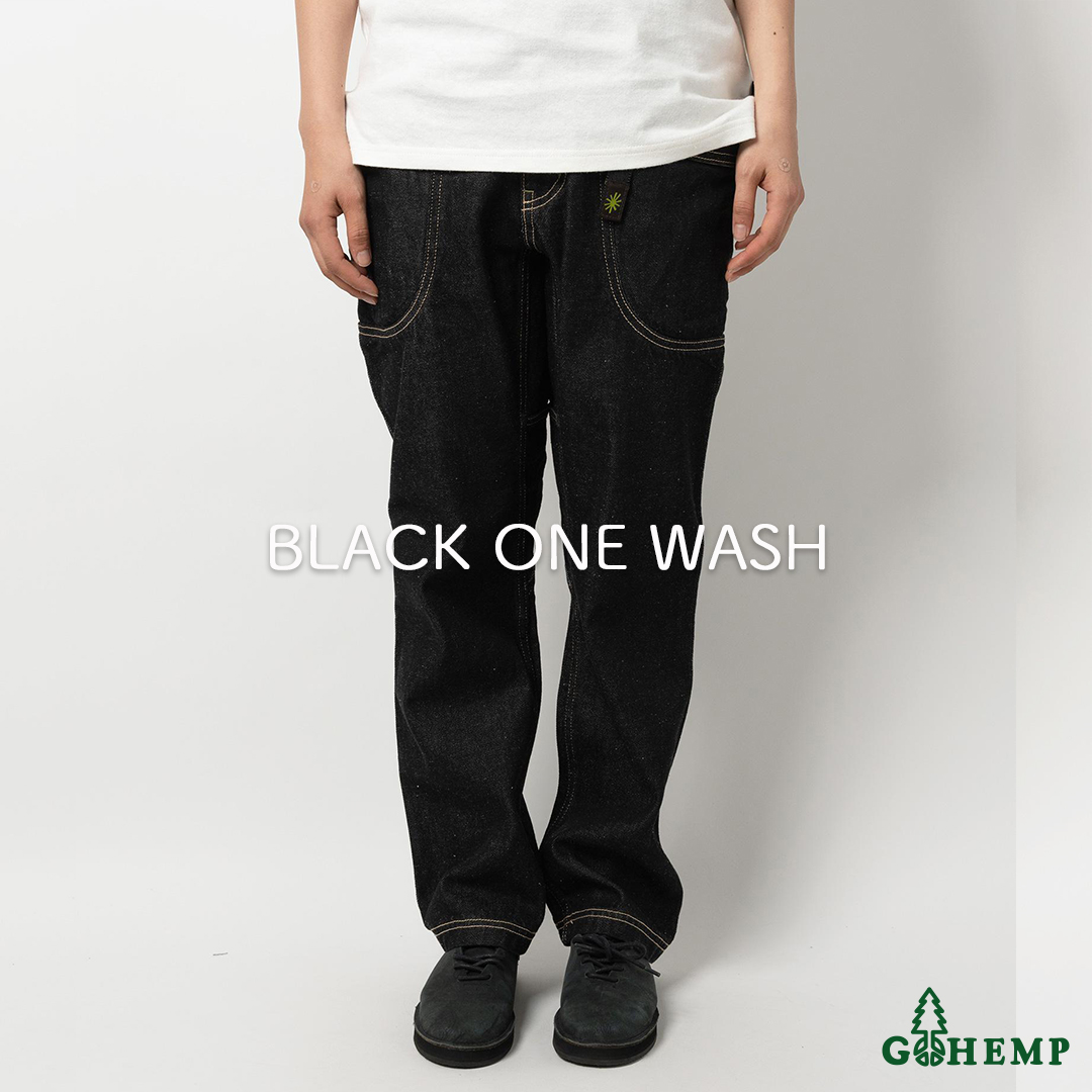 【GOHEMP】VENDOR ANKLE EASY PANTS (BLACK ONE WASH)