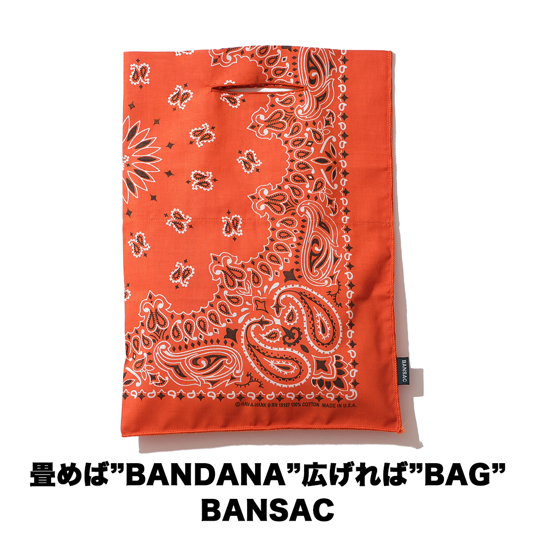 RESTOCK!! 【BANSAC】畳めば”BANDANA” 広げれば”BAG”